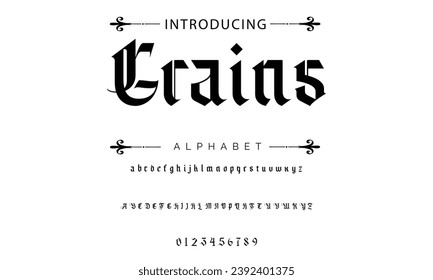 Grains Vintage tattoo font. Font for the tattoo studio logos, alcohol branding, and many others in retro style.