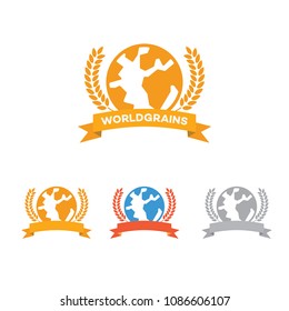 Grains Wheat World Symbol Emblem