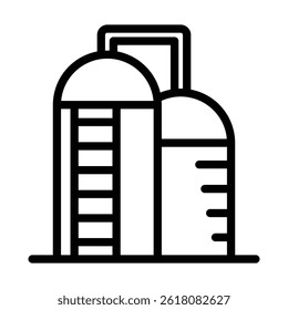 GrainSilo Vector Line icon design
