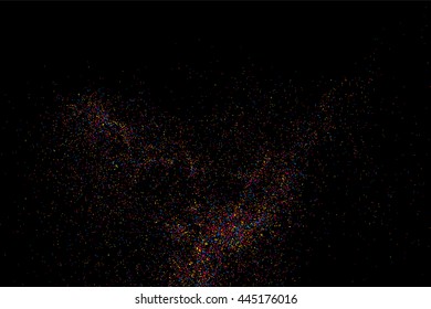 Grainy abstract  colorful texture isolated on black background.  Vector illustration,eps 10.