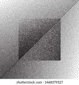 Grainy Abstract Monochrome Pattern, Black and White Random Halftone, Irregular Pointillism Style Background with Chaotic Dots, Points, Grunge Circle, Paint Spray, Drop