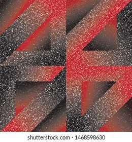 Grainy Abstract Pattern, Black and Red Random Halftone, Irregular Pointillism Style Background with Chaotic Dots, Points, Grunge Circle, Paint Spray, Drop