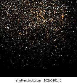 Grainy abstract texture isolated on black background. Vector illustration.