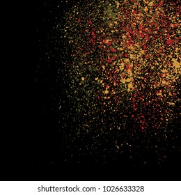Grainy abstract texture isolated on black background. Vector illustration.
