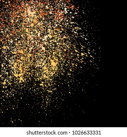 Grainy abstract texture isolated on black background. Vector illustration.