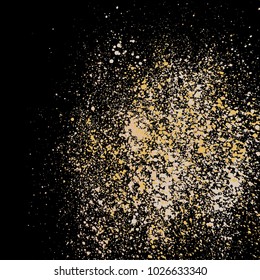 Grainy abstract texture isolated on black background. Vector illustration.