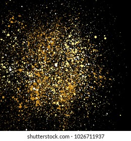 Grainy abstract texture isolated on black background. Vector illustration.
