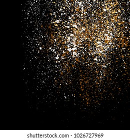 Grainy abstract texture isolated on black background. Vector illustration.