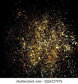 Grainy abstract texture isolated on black background. Vector illustration.