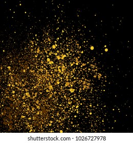 Grainy abstract texture isolated on black background. Vector illustration.