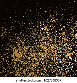 Grainy abstract texture isolated on black background. Vector illustration.