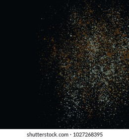 Grainy abstract texture isolated on black background. Vector illustration.