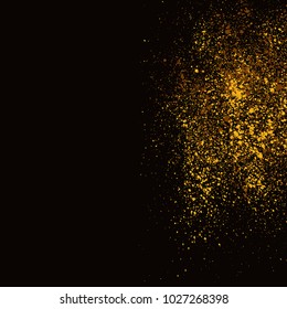 Grainy abstract texture isolated on black background. Vector illustration.