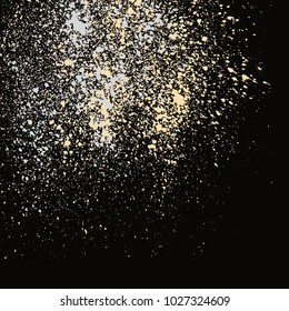 Grainy abstract texture isolated on black background. Vector illustration.