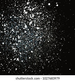 Grainy abstract texture isolated on black background. Vector illustration.