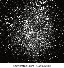 Grainy abstract texture isolated on black background. Vector illustration.