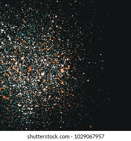 Grainy abstract texture isolated on black background. Vector illustration.