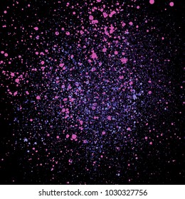 Grainy abstract texture isolated on black background. Vector illustration.