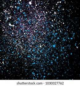 Grainy abstract texture isolated on black background. Vector illustration.