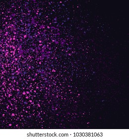 Grainy abstract texture isolated on black background. Vector illustration.