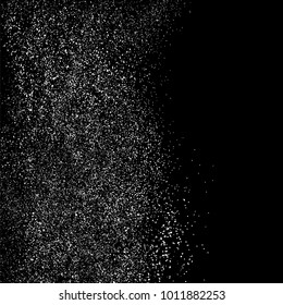 Grainy abstract  texture on  black background.  Snowflakes  design element. Distress overlay textured. Vector illustration,eps 10.