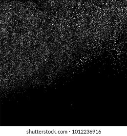 Grainy abstract  texture on  black background.  Snowflakes  design element. Distress overlay textured. Vector illustration,eps 10.