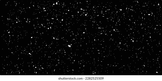 Grave textura abstracta sobre un fondo negro. Textura de nieve. Elemento de diseño.
Caer copos de nieve en el fondo del cielo nocturno, Bokeh de nieve blanca en un fondo negro.	