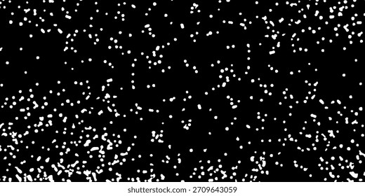 Textura abstracta granulada sobre fondo negro. Textura de nieve. Elemento de diseño. Copos de nieve que caen en el fondo del cielo de la noche, Bokeh de nieve blanca en un fondo negro.