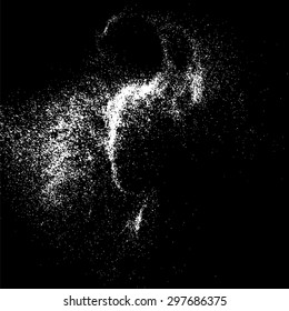 Grainy abstract  texture on a black background. Design element. Vector illustration, eps 10.