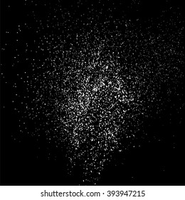Grainy abstract  texture on  black background.  Snowflakes  design element. Vector illustration.