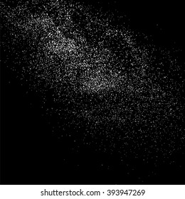Grainy abstract  texture on  black background.  Snowflakes  design element. Vector illustration.