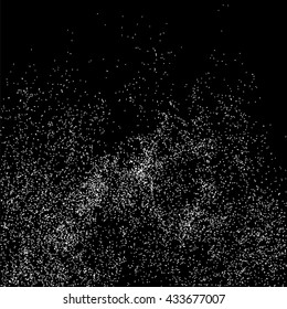 Grainy abstract  texture on  black background.  Snowflakes  design element. Vector illustration.