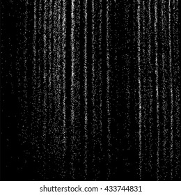 Grainy abstract  texture on  black background.  Snowflakes  design element. Vector illustration.