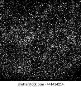 Grainy abstract  texture on  black background.  Snowflakes  design element. Vector illustration.
