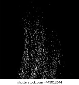 Grainy abstract  texture on  black background.  Snowflakes  design element. Vector illustration.