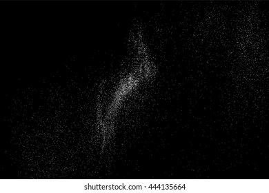 Grainy abstract  texture on  black background.  Snowflakes  design element. Vector illustration.