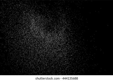 Grainy abstract  texture on  black background.  Snowflakes  design element. Vector illustration..