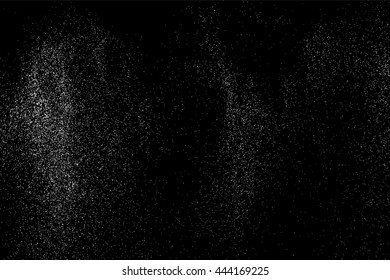 Grainy abstract  texture on  black background.  Snowflakes  design element. Vector illustration.