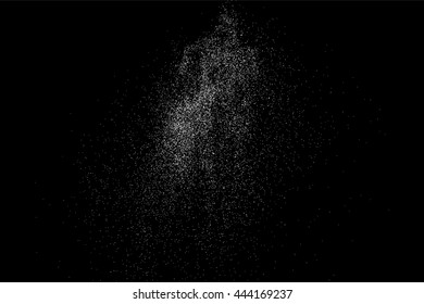 Grainy abstract  texture on  black background.  Snowflakes  design element. Vector illustration.
