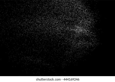 Grainy abstract  texture on  black background.  Snowflakes  design element. Vector illustration.