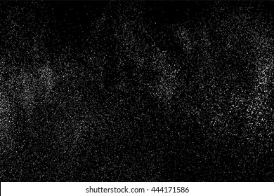 Grainy abstract  texture on  black background.  Snowflakes  design element. Vector illustration.