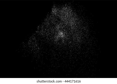 Grainy abstract  texture on  black background.  Snowflakes  design element. Vector illustration.