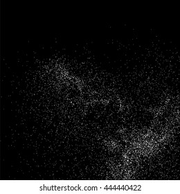 Grainy abstract  texture on  black background.  Snowflakes  design element. Vector illustration..