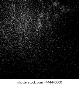 Grainy abstract  texture on  black background.  Snowflakes  design element. Vector illustration.