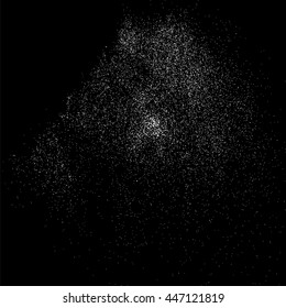 Grainy abstract  texture on  black background.  Snowflakes  design element. Vector illustration,eps 10.