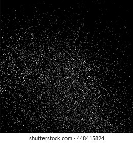 Grainy abstract  texture on  black background.  Snowflakes  design element. Vector illustration,eps 10.