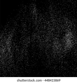 Grainy abstract  texture on  black background.  Snowflakes  design element. Vector illustration,eps 10.