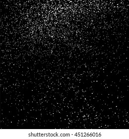 Grainy abstract  texture on  black background.  Snowflakes  design element. Vector illustration,eps 10.