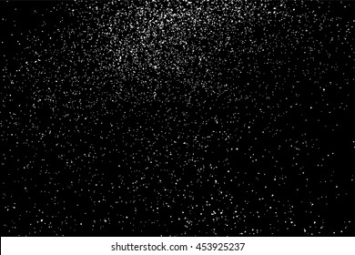 Grainy abstract  texture on  black background.  Snowflakes  design element. Vector illustration,eps 10.