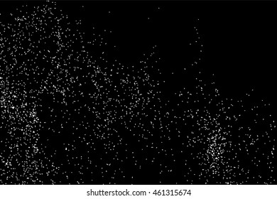 Grainy abstract  texture on  black background.  Snowflakes  design element. Distress overlay textured. Vector illustration,eps 10.